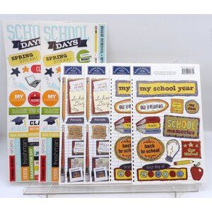 Back to School Stickers 6 Sheets 2 of Each Design 138 Stickers NOS